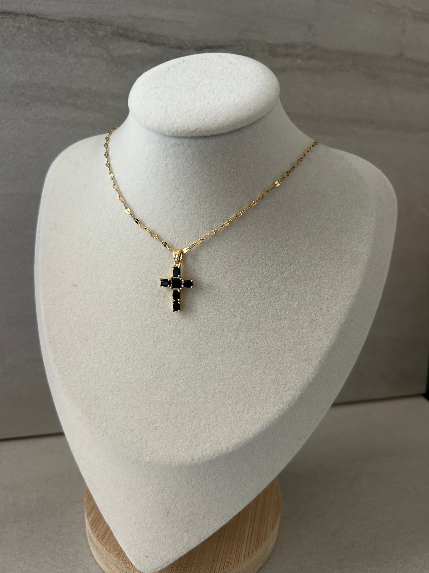 Black cross necklace