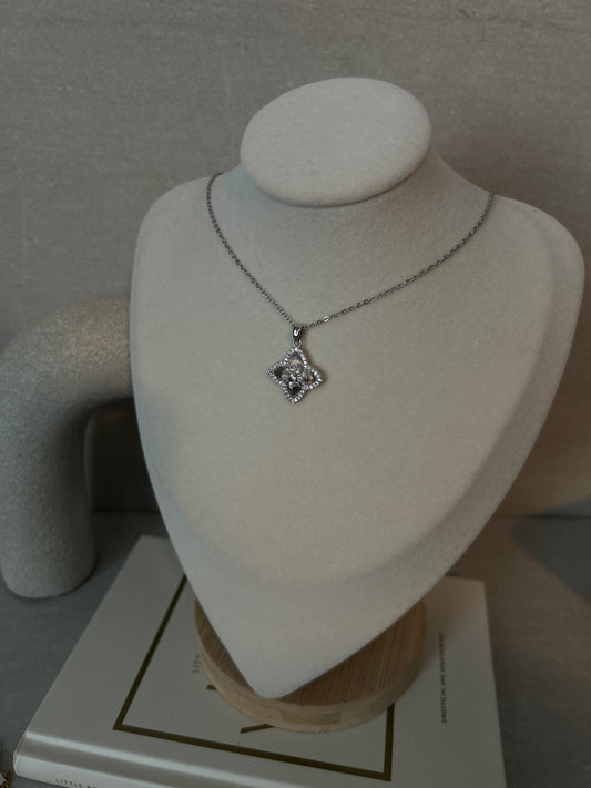 Silver diamond necklace